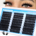 PHKERATA Manga Spikes Lash Clusters Wispy Cluster Eyelash Extensions 12-20mm Fairy Eyelash Clusters Volume Individual Lashes Extensions Salon Look Soft Thick Lashes Clusters Spikes