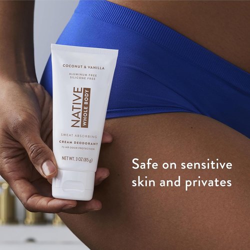 Native Whole Body Deodorant Cream - 72 Hour Odor Protection | Aluminum-Free with Coconut Oil & Shea Butter | Coconut & Vanilla