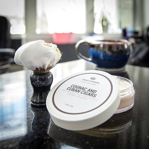 Henri et Victoria Shaving Soap - Cognac & Cuban Cigars Fragrance | Smooth Lather, Long-Lasting | 114g (4 oz)
