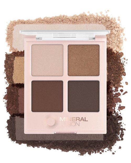 Mineral Fusion Eyeshadow Palette - Vegan Eye Makeup with Matte, Satin & Shimmer Finishes | Natural Lightweight Formula (Coffee Break)