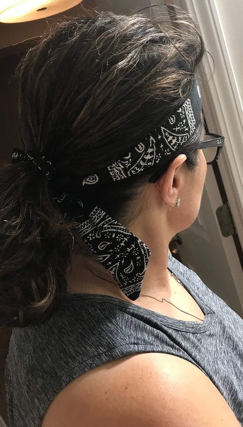 Kenz Laurenz 12 Tie Back Headbands Moisture Wicking Athletic Sports Head Band You Pick Colors (Black)