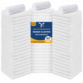 YRALY Cotton Washcloths Bulk (60 Pack) - 100% Ring Spun Cotton, Premium Quality Face Cloths, Highly Absorbent and Soft Fingertip Towels, Wash Cloths (12x12 inch, White)