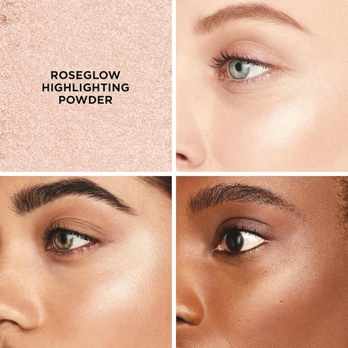 Laura Mercier RoseGlow Highlighting Powder - Rosy Neutral Highlighter for All Skin Tones | Buildable Coverage & Natural Dewy Finish