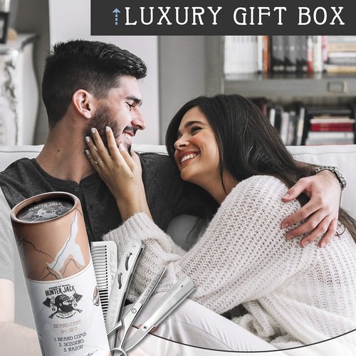 Straight Razor Kit - Complete Straight Razors for Men Kit with Beard Scissors & Metal Comb - Barber Razor for Men - 10 Extra Straight Edge Razor Blades for Shaving - Premium Polished Stainless Steel