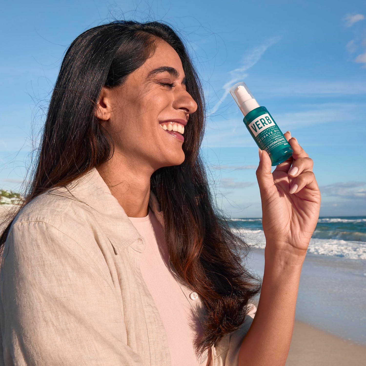 VERB Hydrate Oil - Moisturizing Shine Booster - Smooths Frizz & Protects Heat - Amber + Warm Jasmine Scent