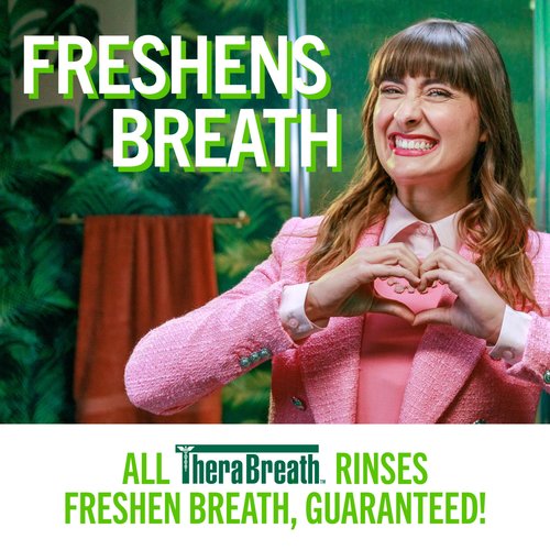 TheraBreath Fresh Breath Mouthwash, Mild Mint, Alcohol-Free, 1 Liter