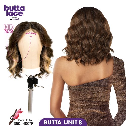 Sensationnel Butta Lace Wigs - Unit 8 Extra Wide 5 Inch Deep Parting Synthetic Preplucked Hairline Glueless Lacefront (2 DARKBROWN)