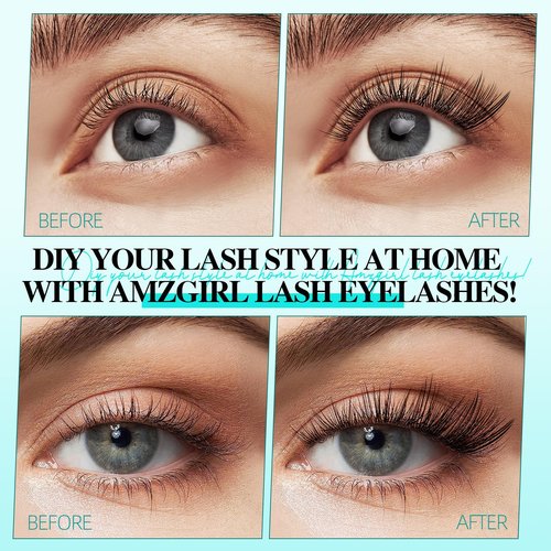 Lash Clusters 144Pcs Eyelash Extension Midnight Lashes Extensions Natural Cluster Lashes for Individual Eyelashes Extension by AMZGlRL(D-Mix8-16mm)