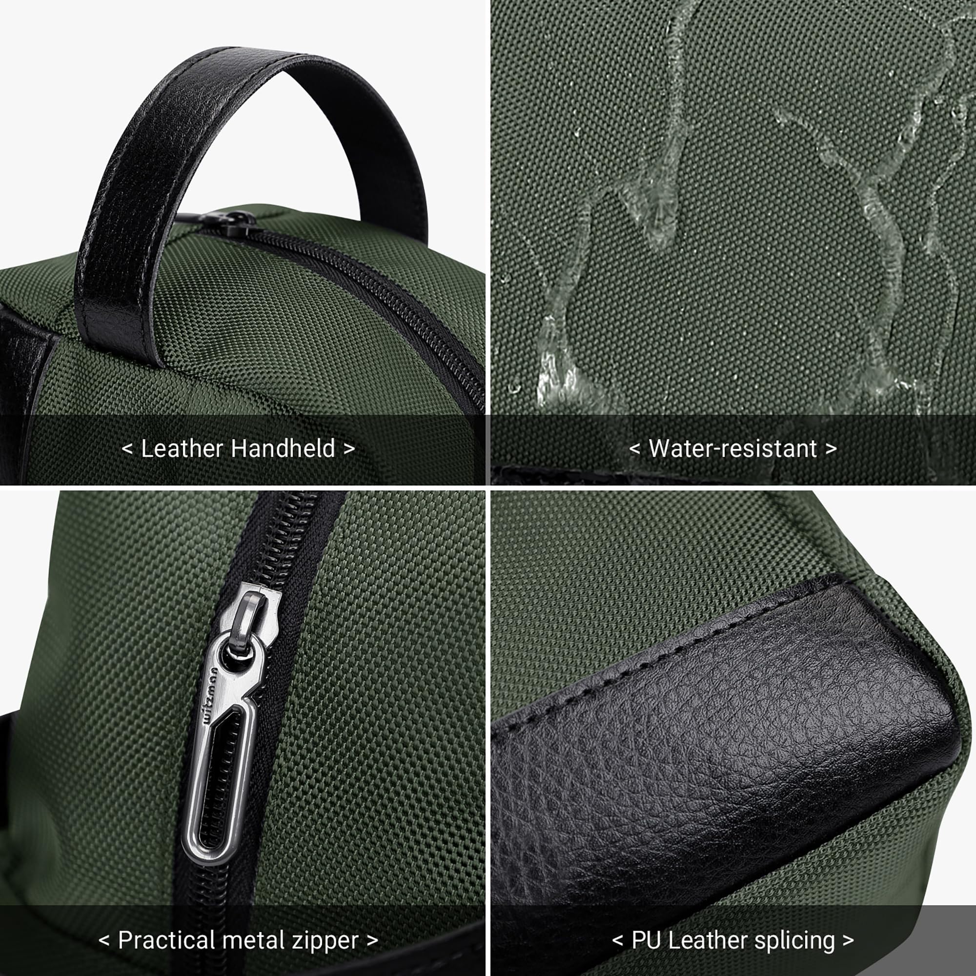 WITZMAN Toiletry Bag for Men Women Lightweight Hanging Travel Bathroom Bag Water-resistant Dopp Kit Shaving Bag Cosmetic bag （B692 Army Green）