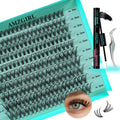 Lash Extension Kit 200PCS Lash Clusters Mix Eyelash Extension Kit with Waterproof Lash Bond and Remover,Individual Lashes with Lash Tweezers for Beginners at Home(30D,D-Mix9-16mm)