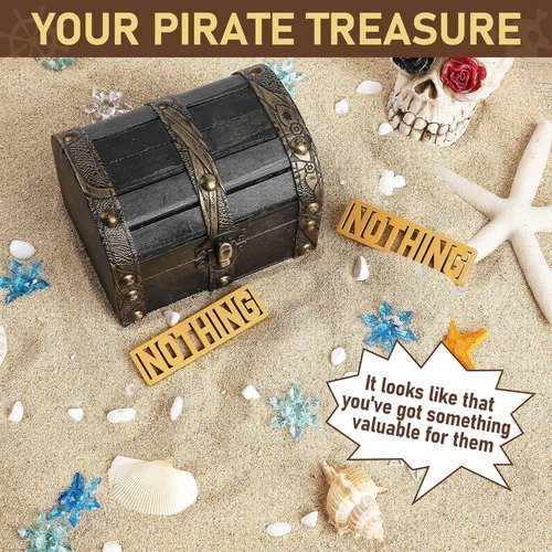 Skiennix White Elephant Gifts - Funny Pirate Chest with 10 Golden Nothing | Perfect Holiday Gag Gift for Men & Women
