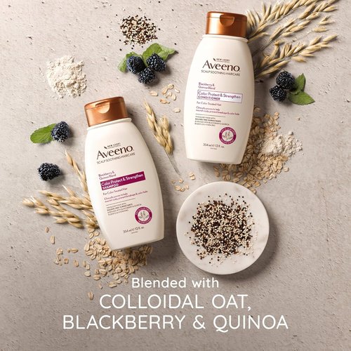 Aveeno Strengthening Conditioner - Blackberry & Quinoa for Color-Treated Hair | Moisturizing, 12 fl oz