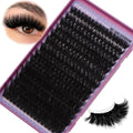 Lash Clusters 200D Long Lash Clusters Thick Volume Lashes Clusters 12-22mm Eyelash Clusters D Curly Cluster DIY at Home Wispy Individual Lashes for Beginners Eyelash Extension by FOINEMYED