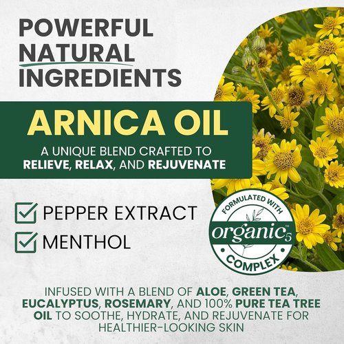 Regine Switzerland Sore Muscle Massage Oil - Deep Relief with Arnica, Eucalyptus & Tea Tree Oil | 2-Pack