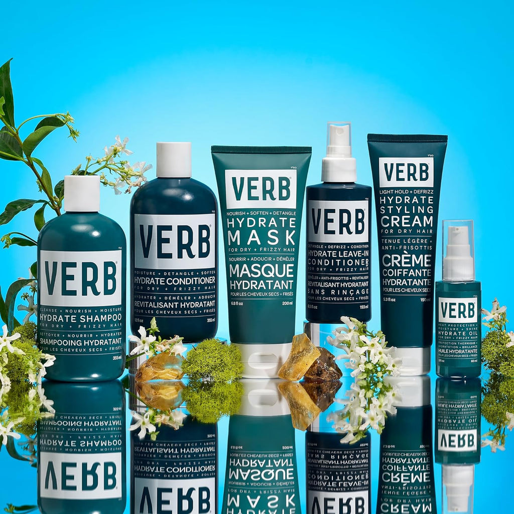 VERB Hydrate Styling Cream - Smooth Frizz and Nourish Dry Hair - Amber & Warm Jasmine Scent