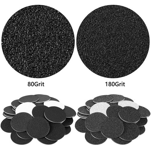 Maitys 200 Pcs Replaceable Sandpaper Discs Tip 2 Toe Refill Disks Replacement Sandpaper Pad Discs for Electric Foot File Callus Remover Dead Skin Calluses Removal (80 Grit,180 Grit)