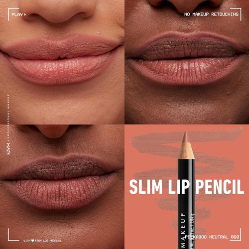 NYX PROFESSIONAL MAKEUP Slim Lip Pencil - Long-Lasting Creamy Lip Liner in Peakaboo Neutral
