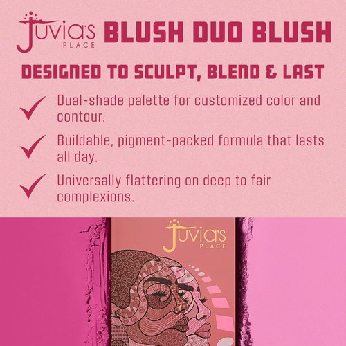Juvia's Place Blushed Duo Blush Volume 4 - Two-Tone Pigmented Mineral Powder for Rosy, Natural Cheeks