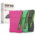 ZOMCHI 3 Pack Exfoliating Soap Bag, Body Scrubber Sponge, Soap Savers for Bar Soap, Soap Bar Pouch for Deep Exfoliation