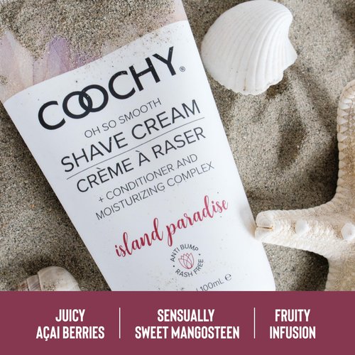 Coochy Shave Cream - Moisturizing Shave Lotion - Gentle Intimate Shaving Cream - For Bikini Area, Underarms, Legs & More - Rash-Free, Hydrating Formula - Island Paradise, 3.4 oz