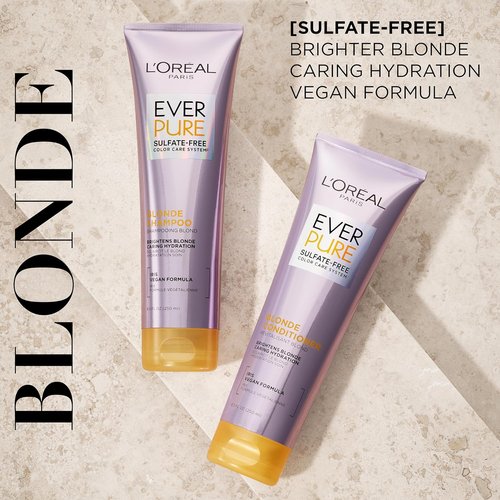 L'Oreal Paris EverPure Blonde Shampoo & Conditioner Set - Sulfate-Free, Brass Neutralizing, 8.5 Fl Oz
