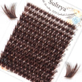 Sultrya Brown Lash Clusters 144PCS Natural Fluffy Thick Eyelash Clusters, C Curl Volume Cluster Lashes, False Eyelashes, Beginner Friendly, DIY Eyelash Extensions for Natural Look (8-16mm, Brown)