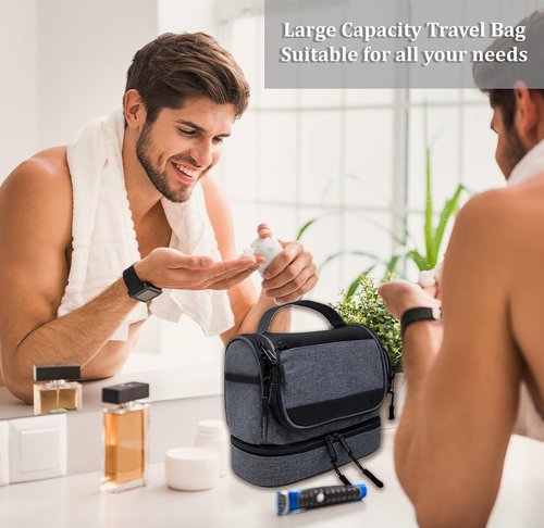 ANIMO 9 Travel Gear Hanging Toiletry Bag for Men – Rugged & Stylish Dopp Kit for the Modern Man