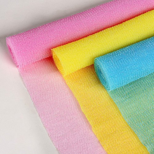ARCH&M Exfoliating Washcloth, Japanese Bath Towel, Korean Exfoliation Scrub, Nylon Body Scrubber, Back Scrubber for Shower, Loofah Alternative - 3 Pack (Black x 3)