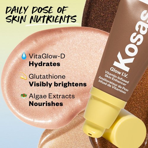 Kosas Glow I.V. Vitamin-Infused Skin Enhancer Face Makeup - Tinted Beauty Highlighter for a Healthy Glow - Radiate