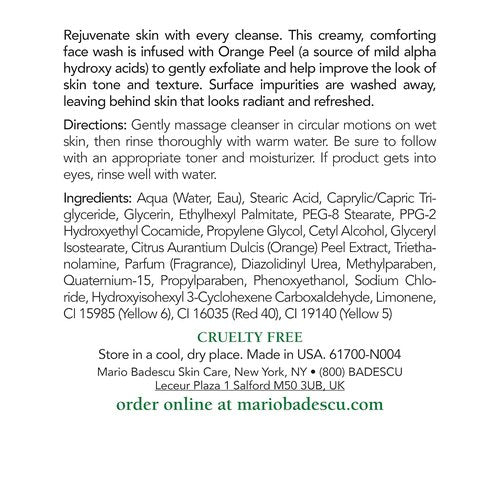 Mario Badescu Orange Cleansing Soap - AHA-Enriched Cream Face Cleanser for Combination/Dry Skin - Oil-Free Exfoliant