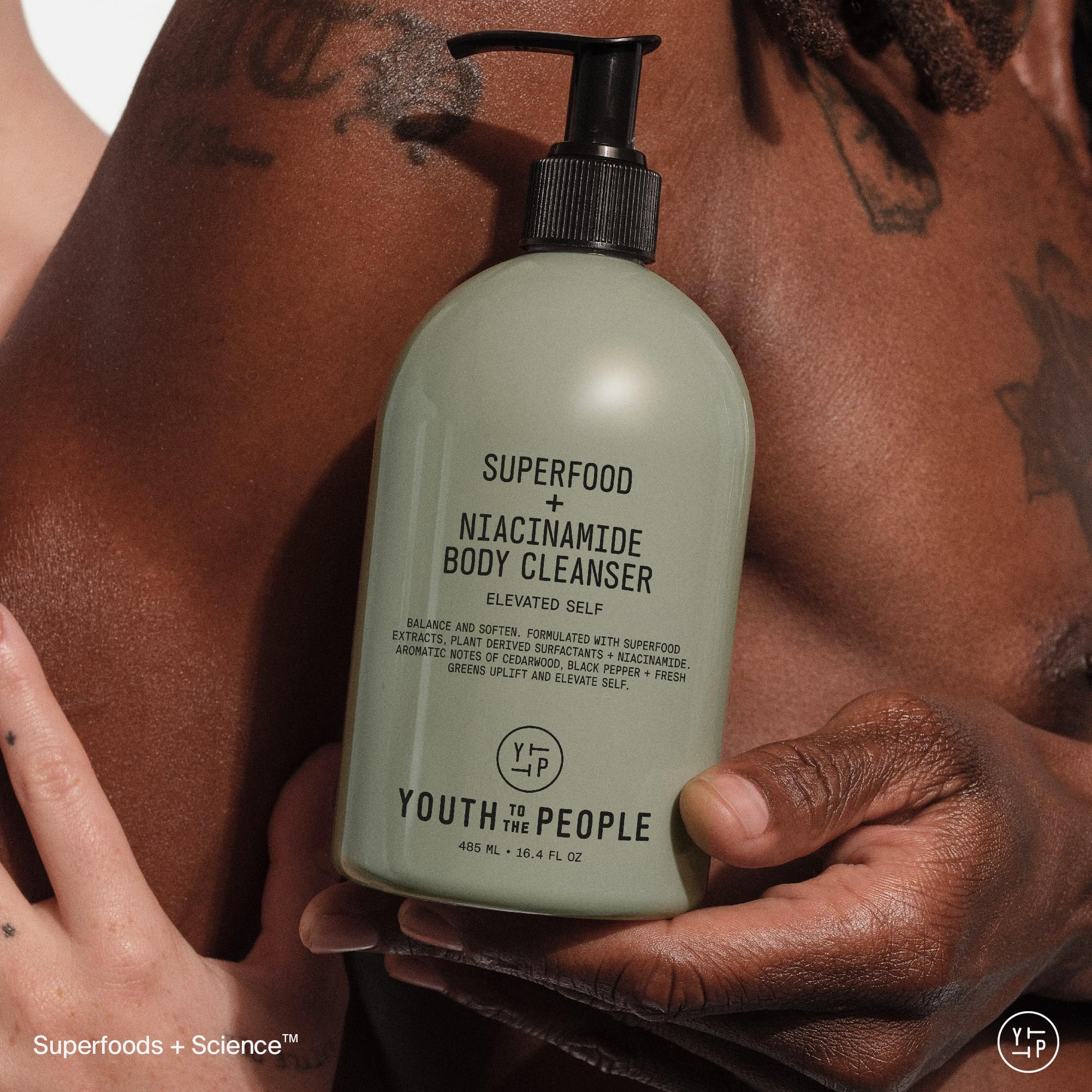 Youth To The People Superfood + Niacinamide Body Wash, Travel Size (2.5 fl oz), Kale + Green Tea Cleanser with Nourishing Vitamins + Antioxidants, Improves Skin Texture + Dullness, Scented, Vegan