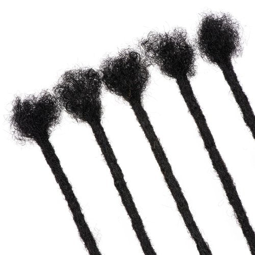 LinkMai 0.2-0.8cm Locs 8-18 I nch 20 Strands 100% Real Human Hair Dreadlock Extensions for Man/Women Permanent Loc Extensions Bundles Can Be Dyed Bleached Curled & Twisted (0.6CM, 1B, 16 INCH)