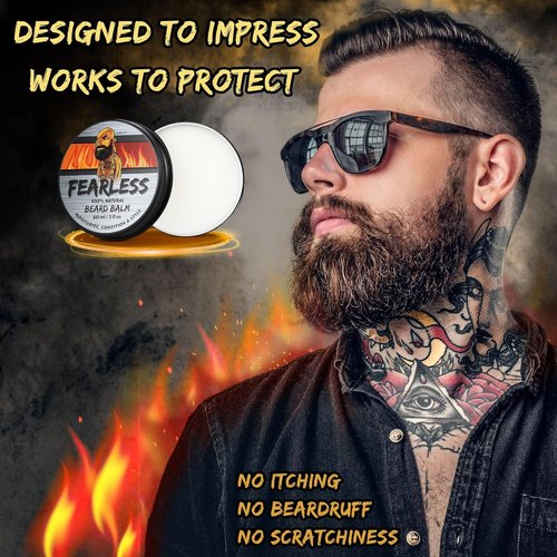 Claev Beard Balm - 100% Natural Conditioning & Styling Balm for Rugged Men | 2 oz, Shea Butter & Cedarwood Oil
