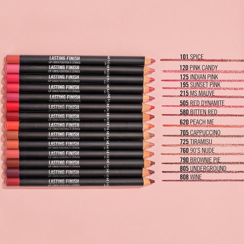 Rimmel Lasting Finish 8HR Soft Lip Liner Pencil - Vibrant & Blendable Formula - 195 Sunset Pink, 0.04oz