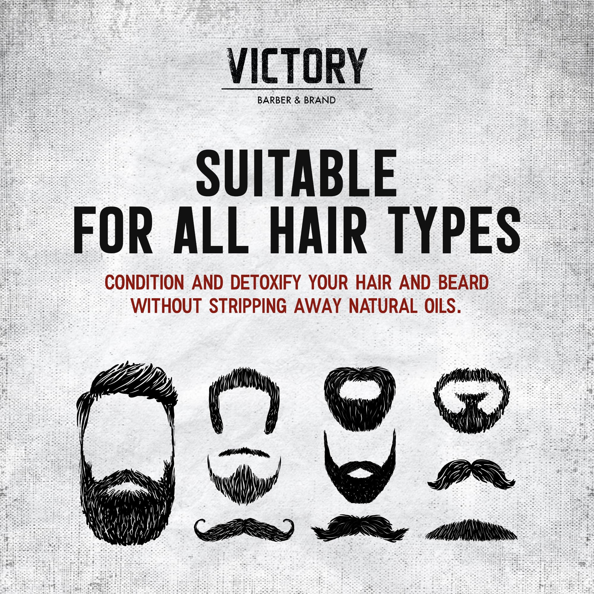 Victory Barber & Brand Beard Wash - Made in USA, Men's All-in-One Shampoo and Conditioner, Hydrating, Smoothening, Softening, 8.4 Fl Oz