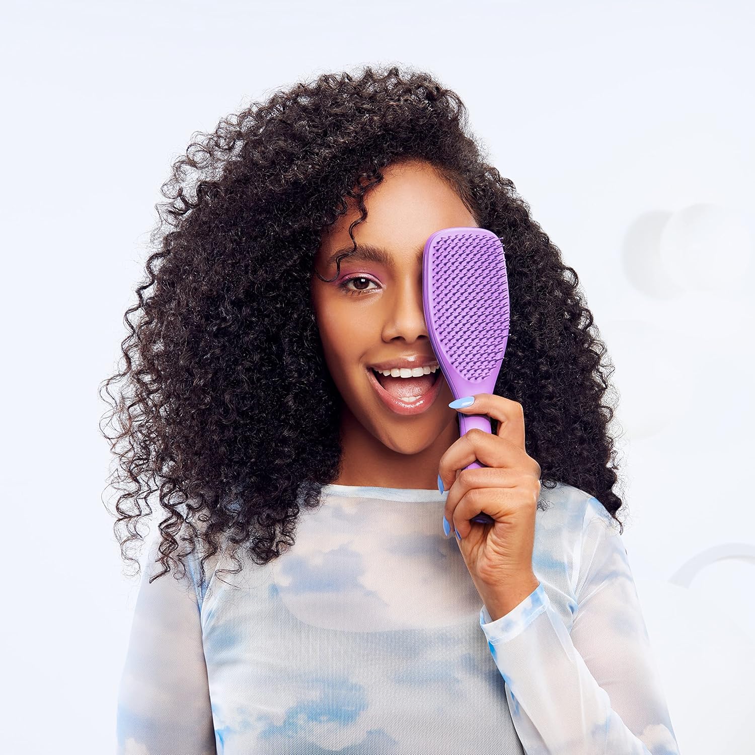 Tangle Teezer Ultimate Detangler Hairbrush - Scalp Massager Bundle for 3C to 4C Curly Hair | Purple & Mint