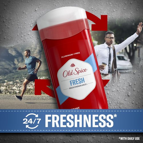 Old Spice Aluminum Free Deodorant For Men, High Endurance, 24/7 Sweat Defense & Odor Protection, 24/7 Freshness & Lasting Scent, Fresh Scent, 3.4 oz (Pack of 3)