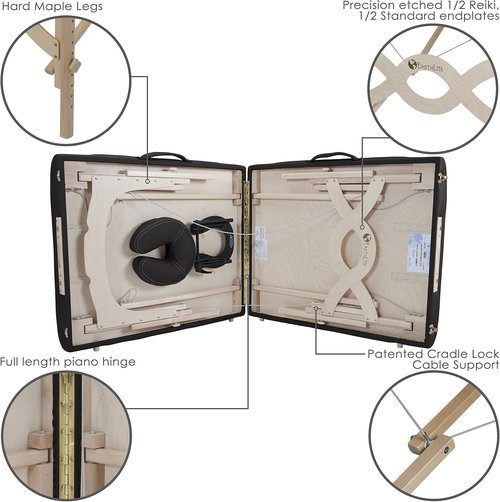 EARTHLITE Portable Massage Table Package - AVALON with Premium Flex-Rest Face Cradle & Strata Cushion (30”x73”)
