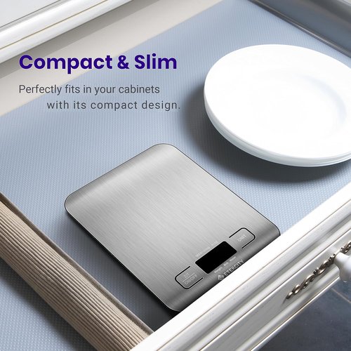 Etekcity Digital Food Kitchen Scale - Accurate Grams & Ounces for Weight Loss & Meal Prep | Medium 304 Stainless Steel