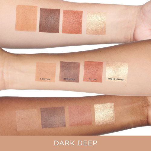 PÜR MINERALS 4-in-1 Skin-Perfecting Powders Face Palette, Dark-Deep, 1 Ct.