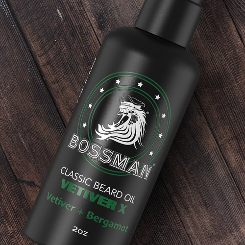 Bossman Organic Mustache & Beard Oil for Men, 2 oz – Natural Beard Moisturizer with Jojoba, Argan & Avocado Oils (Vetiver X Scent)