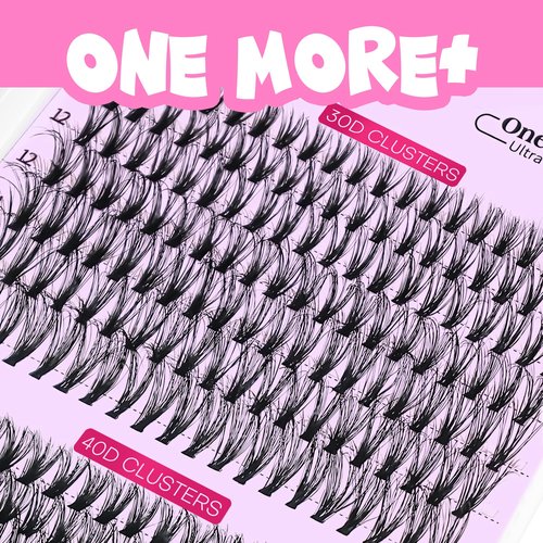 VEYESBEAUTY Lash Clusters UltraVolume Individual Lash Extensions One More+ 3D Layered DIY False Eyelash Tray 30D+40D Volume Cluster Lashes for Self Application at Home