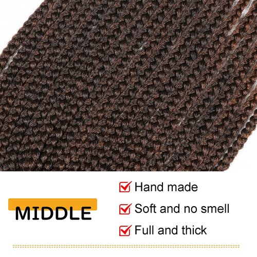 7 Packs Goddess Box Braids Crochet Hair 18 Inch Prelooped Crochet Box Braids Crochet Hair for Black Women Braiding Hair (18 Inch 7 Packs, #1B/30)