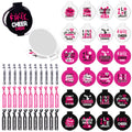 Y1tvei Cheerleading Mirror Hairband Gifts - 96Pcs Black White Pink Compact Mini Folding Pocket Mirrors with Hairbands I Love Cheer Team Accessories Bulk Gifts for Team Cheerleader Cheer Party Favors