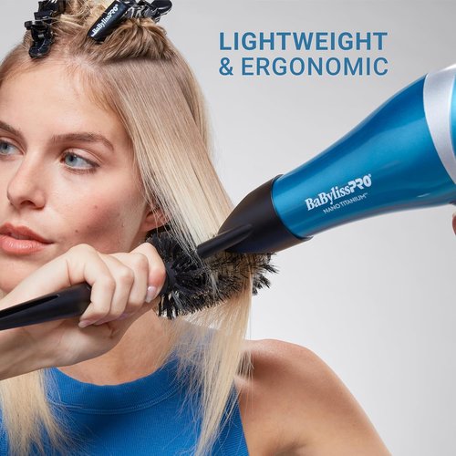 BaBylissPRO Nano Titanium Blow Dryer - 2000-Watt Ionic Styling Tool with Concentrator Nozzle
