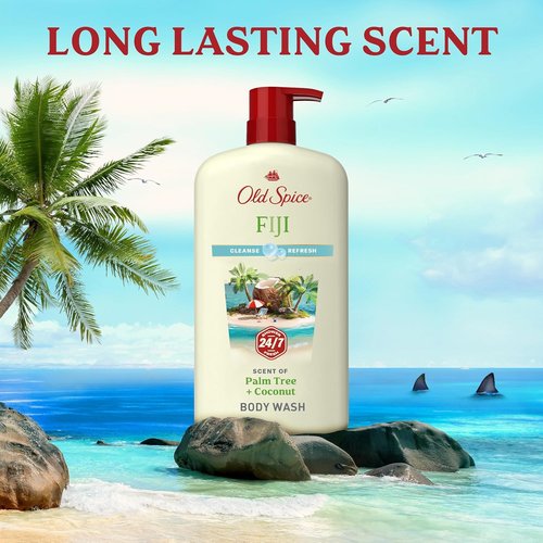 Old Spice Body Wash for Men - 24/7 Fresh Cleanse with Fiji Coconut Scent | Gentle on Skin, 30 oz (Pack of 4)