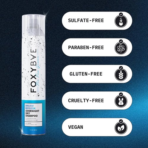 FoxyBae Overnight Dry Shampoo Spray - Biotin & Charcoal Formula for Oil Control - 7 fl oz