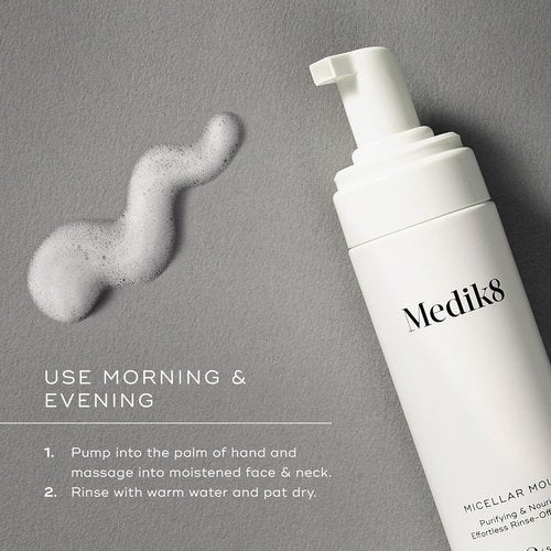 Medik8 Clarifying Foam - Gentle AHA & BHA Exfoliating Face Cleanser with Salicylic Acid - 5 oz