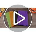 Halloween Plastic Tablecloth Set - Black and Orange, 12 Pieces