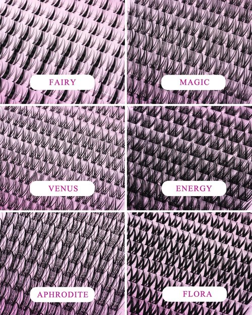 Flora Lash Clusters 8-18mm Light-Volume Wispy Eyelash Clusters D Curl - WideSpan DIY Eyelash Extension Spiky Cat Eye Lashes Individual Fake Eyelashes Clusters with 0.03mm Ultra-Thin Black Band
